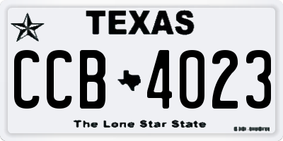 TX license plate CCB4023