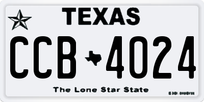 TX license plate CCB4024