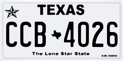 TX license plate CCB4026