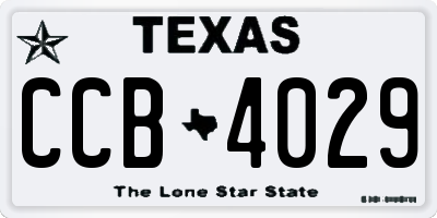 TX license plate CCB4029