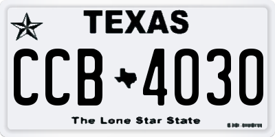 TX license plate CCB4030