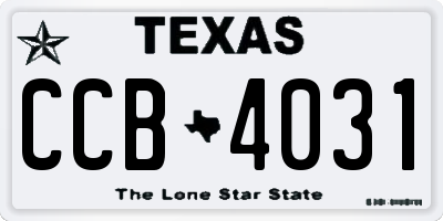 TX license plate CCB4031
