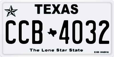TX license plate CCB4032