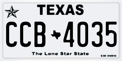 TX license plate CCB4035