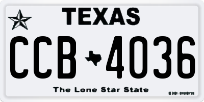 TX license plate CCB4036