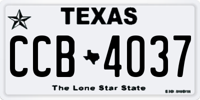 TX license plate CCB4037