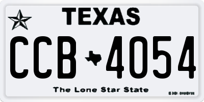 TX license plate CCB4054