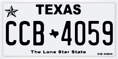 TX license plate CCB4059