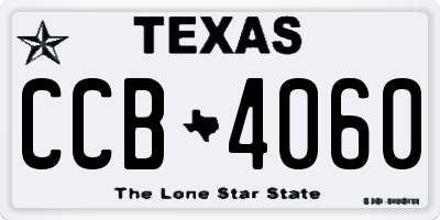 TX license plate CCB4060