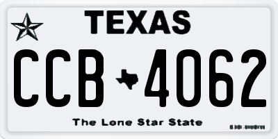 TX license plate CCB4062