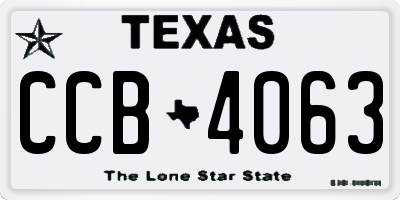 TX license plate CCB4063
