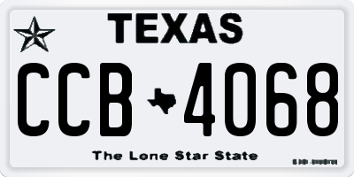 TX license plate CCB4068