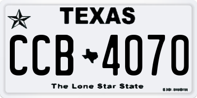 TX license plate CCB4070