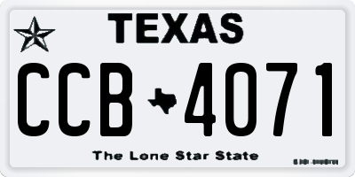 TX license plate CCB4071