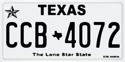 TX license plate CCB4072