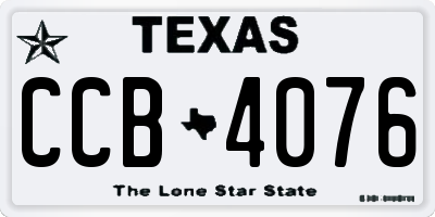 TX license plate CCB4076
