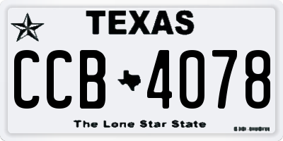 TX license plate CCB4078
