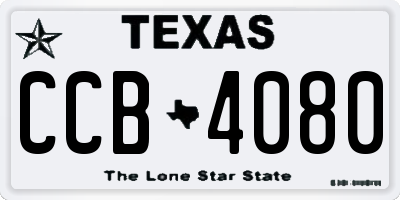 TX license plate CCB4080