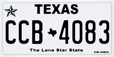 TX license plate CCB4083