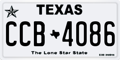 TX license plate CCB4086