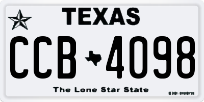 TX license plate CCB4098