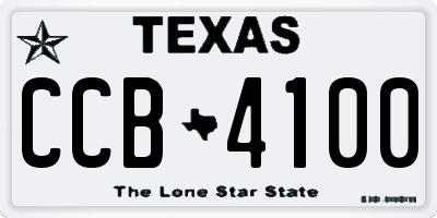 TX license plate CCB4100