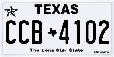 TX license plate CCB4102