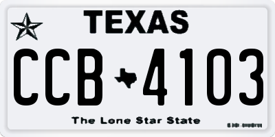 TX license plate CCB4103