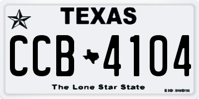 TX license plate CCB4104