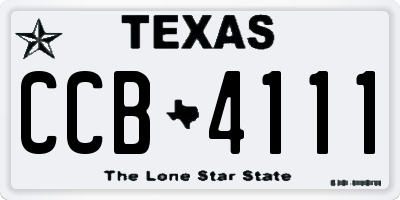 TX license plate CCB4111