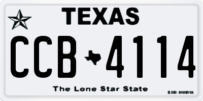 TX license plate CCB4114