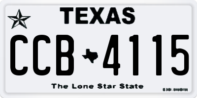 TX license plate CCB4115