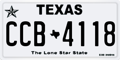 TX license plate CCB4118