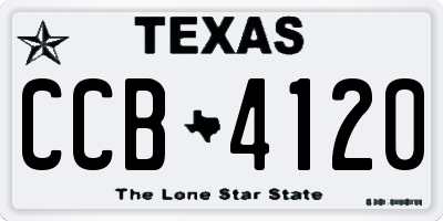 TX license plate CCB4120