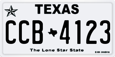 TX license plate CCB4123