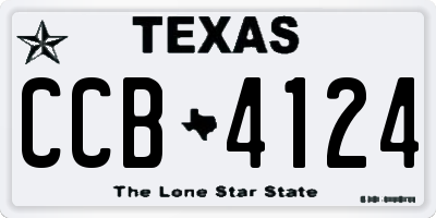 TX license plate CCB4124