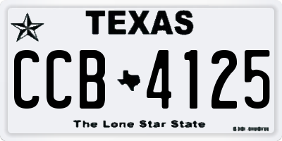 TX license plate CCB4125