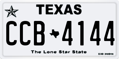 TX license plate CCB4144