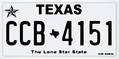 TX license plate CCB4151