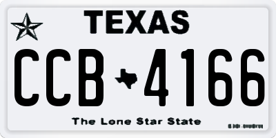 TX license plate CCB4166