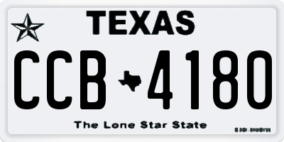 TX license plate CCB4180