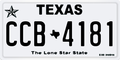TX license plate CCB4181
