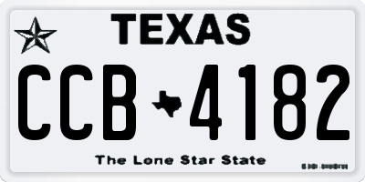 TX license plate CCB4182