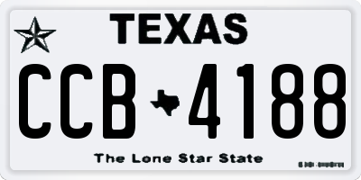 TX license plate CCB4188