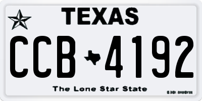 TX license plate CCB4192