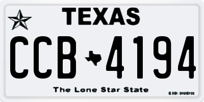 TX license plate CCB4194