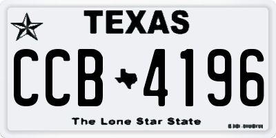 TX license plate CCB4196