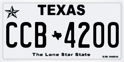 TX license plate CCB4200