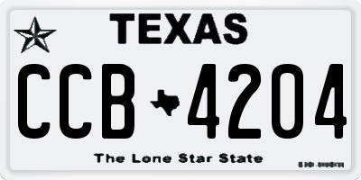 TX license plate CCB4204