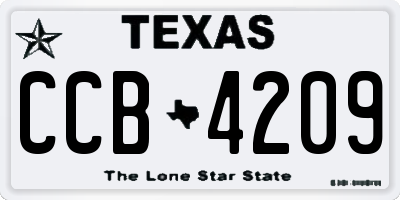 TX license plate CCB4209